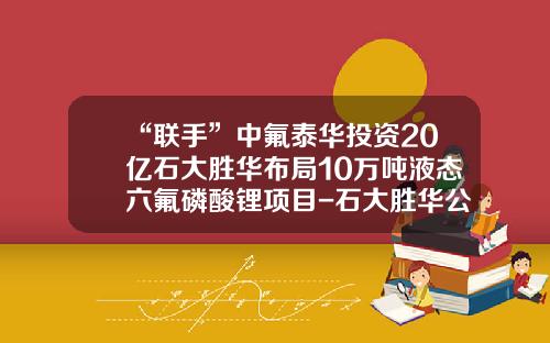 “联手”中氟泰华投资20亿石大胜华布局10万吨液态六氟磷酸锂项目-石大胜华公司简介