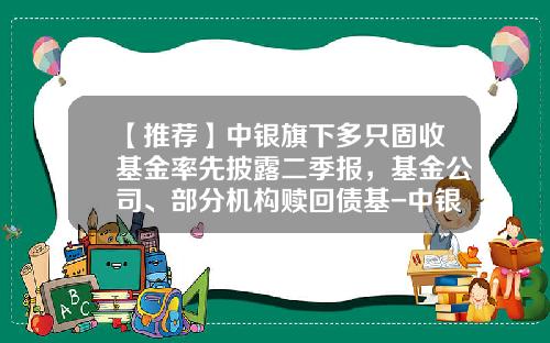 【推荐】中银旗下多只固收基金率先披露二季报，基金公司、部分机构赎回债基-中银股票基金