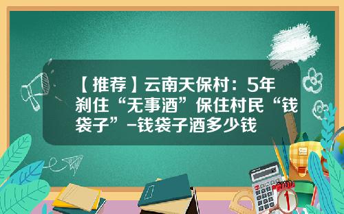 【推荐】云南天保村：5年刹住“无事酒”保住村民“钱袋子”-钱袋子酒多少钱