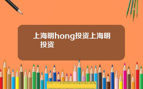 上海明hong投资上海明汯投资