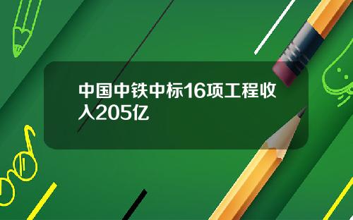 中国中铁中标16项工程收入205亿