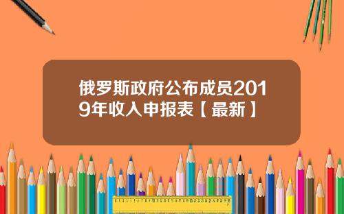 俄罗斯政府公布成员2019年收入申报表【最新】