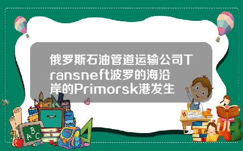 俄罗斯石油管道运输公司Transneft波罗的海沿岸的Primorsk港发生风暴【最新】