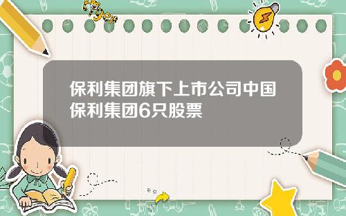保利集团旗下上市公司中国保利集团6只股票
