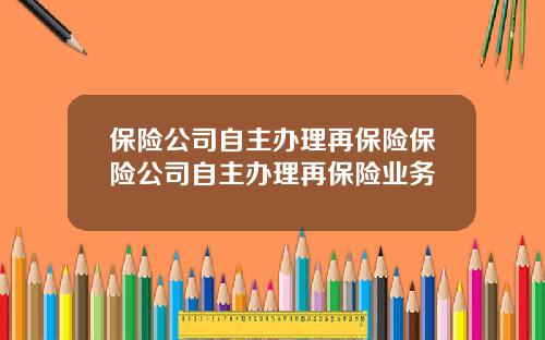 保险公司自主办理再保险保险公司自主办理再保险业务