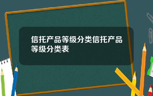 信托产品等级分类信托产品等级分类表