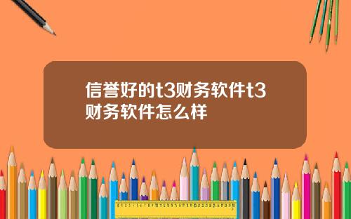 信誉好的t3财务软件t3财务软件怎么样