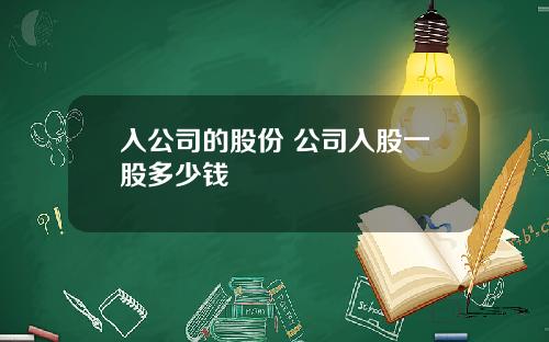 入公司的股份 公司入股一股多少钱