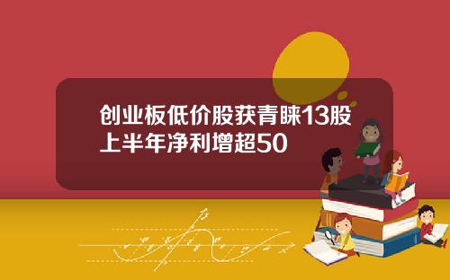 创业板低价股获青睐13股上半年净利增超50