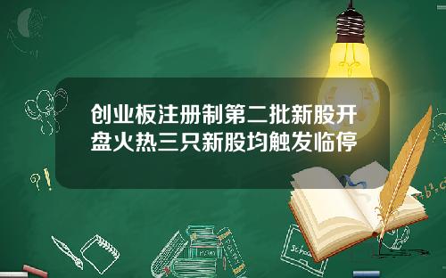 创业板注册制第二批新股开盘火热三只新股均触发临停