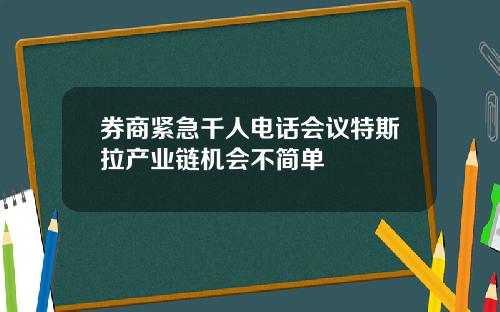 券商紧急千人电话会议特斯拉产业链机会不简单