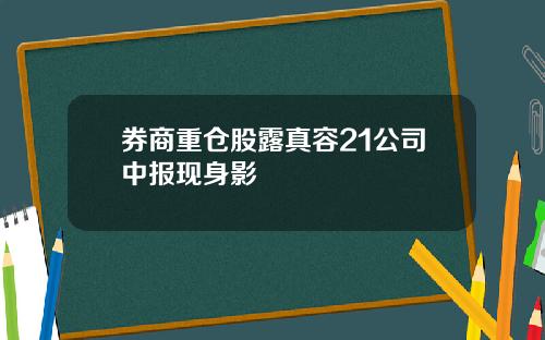 券商重仓股露真容21公司中报现身影