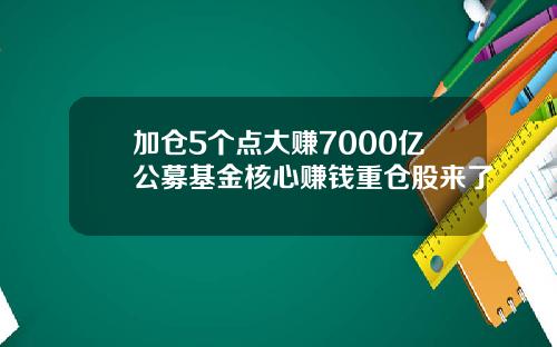 加仓5个点大赚7000亿公募基金核心赚钱重仓股来了