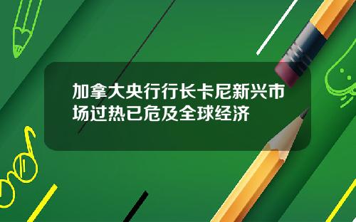 加拿大央行行长卡尼新兴市场过热已危及全球经济