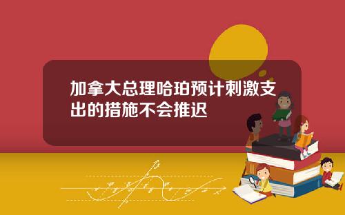 加拿大总理哈珀预计刺激支出的措施不会推迟
