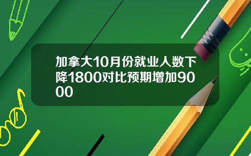 加拿大10月份就业人数下降1800对比预期增加9000