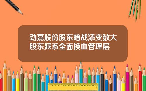 劲嘉股份股东暗战添变数大股东派系全面换血管理层