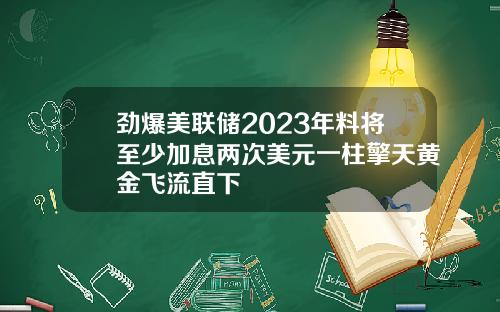 劲爆美联储2023年料将至少加息两次美元一柱擎天黄金飞流直下