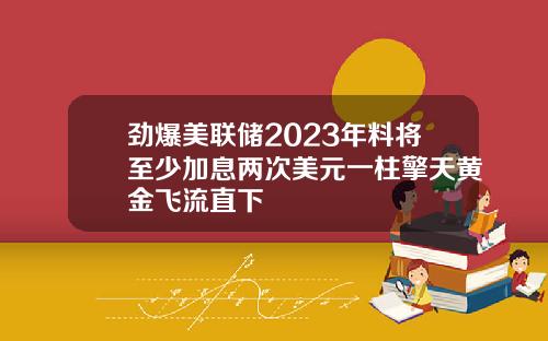 劲爆美联储2023年料将至少加息两次美元一柱擎天黄金飞流直下