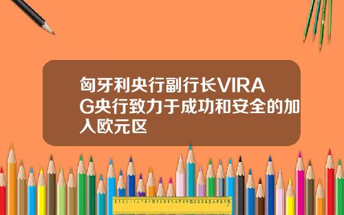 匈牙利央行副行长VIRAG央行致力于成功和安全的加入欧元区