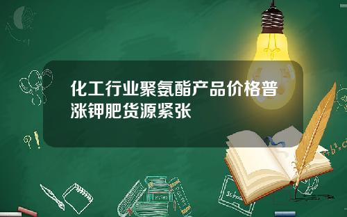 化工行业聚氨酯产品价格普涨钾肥货源紧张