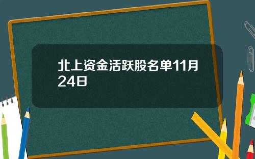北上资金活跃股名单11月24日
