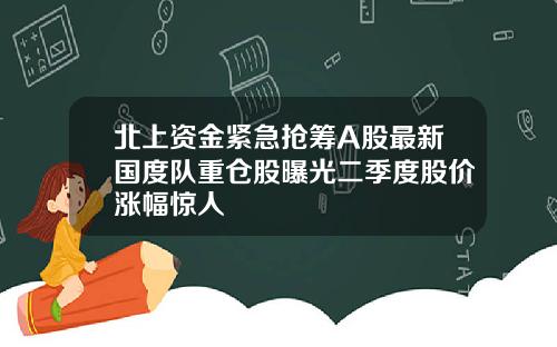 北上资金紧急抢筹A股最新国度队重仓股曝光二季度股价涨幅惊人