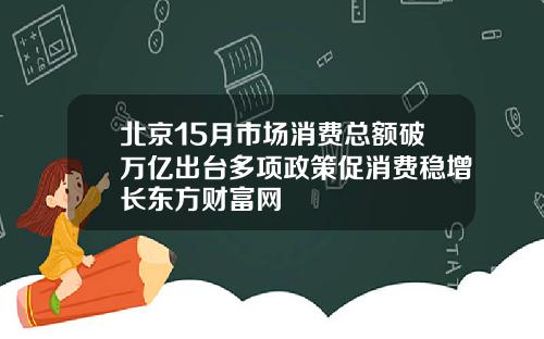 北京15月市场消费总额破万亿出台多项政策促消费稳增长东方财富网