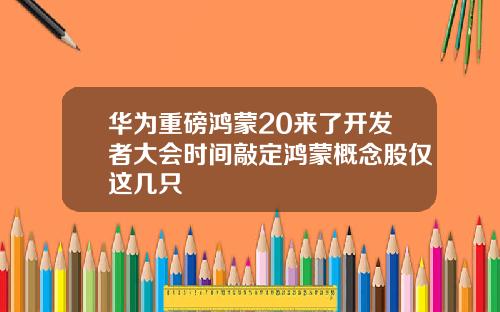 华为重磅鸿蒙20来了开发者大会时间敲定鸿蒙概念股仅这几只