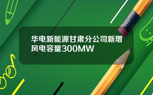 华电新能源甘肃分公司新增风电容量300MW