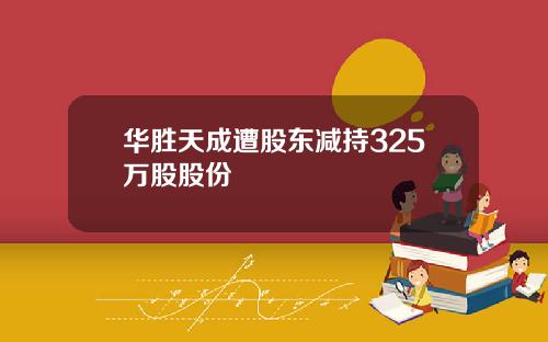 华胜天成遭股东减持325万股股份