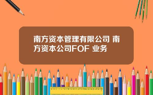 南方资本管理有限公司 南方资本公司FOF+业务