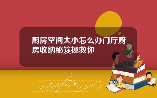 厨房空间太小怎么办门厅厨房收纳秘笈拯救你