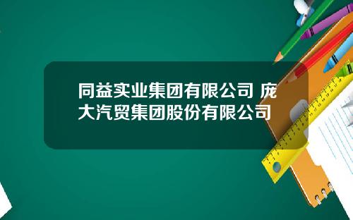 同益实业集团有限公司 庞大汽贸集团股份有限公司