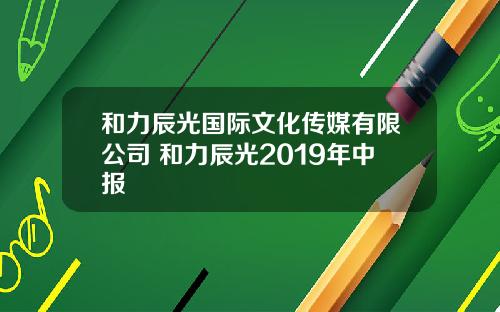 和力辰光国际文化传媒有限公司 和力辰光2019年中报