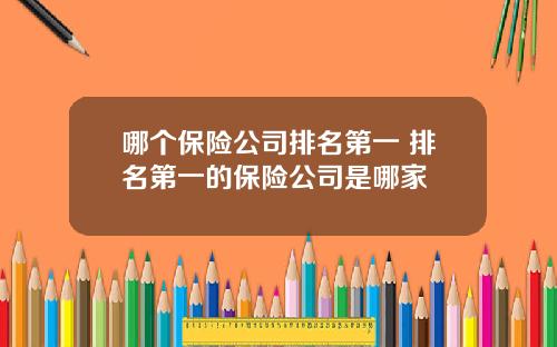 哪个保险公司排名第一 排名第一的保险公司是哪家