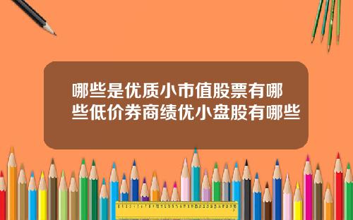 哪些是优质小市值股票有哪些低价券商绩优小盘股有哪些