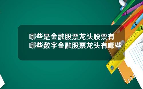 哪些是金融股票龙头股票有哪些数字金融股票龙头有哪些