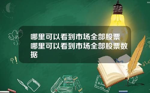 哪里可以看到市场全部股票哪里可以看到市场全部股票数据