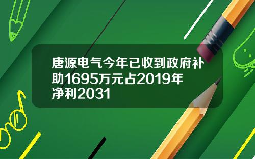 唐源电气今年已收到政府补助1695万元占2019年净利2031