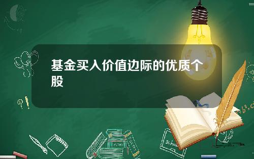 基金买入价值边际的优质个股