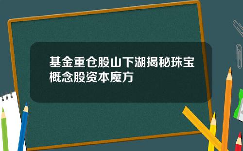 基金重仓股山下湖揭秘珠宝概念股资本魔方