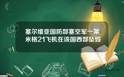 塞尔维亚国防部塞空军一架米格21飞机在该国西部坠毁