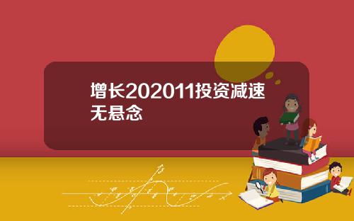 增长202011投资减速无悬念