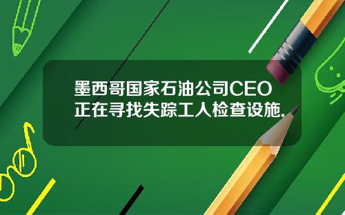 墨西哥国家石油公司CEO正在寻找失踪工人检查设施.