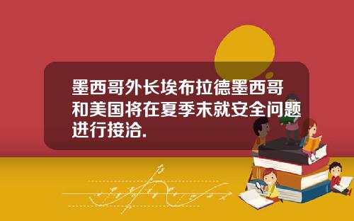 墨西哥外长埃布拉德墨西哥和美国将在夏季末就安全问题进行接洽.