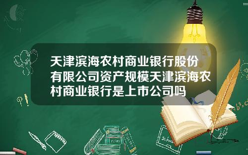 天津滨海农村商业银行股份有限公司资产规模天津滨海农村商业银行是上市公司吗