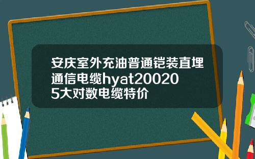安庆室外充油普通铠装直埋通信电缆hyat200205大对数电缆特价