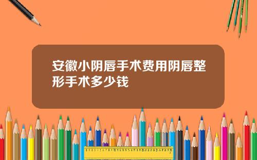 安徽小阴唇手术费用阴唇整形手术多少钱