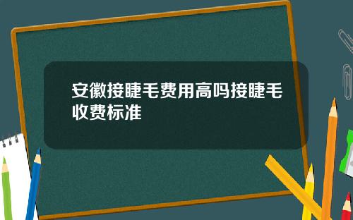 安徽接睫毛费用高吗接睫毛收费标准